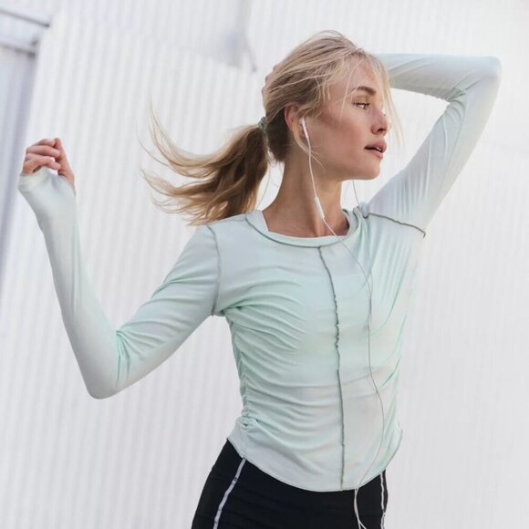 NWT FP Movement Right On Run Green Long Sleeve Layer - Picture 10 of 10